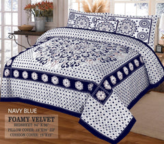 Velvet jacquard Bedsheet —5 Pcs Set— VJD 064