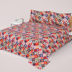 3PCS KING COTTON BED SHEET B-816