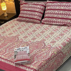 3PCS KING COTTON BED SHEET B-820