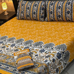 3PCS KING COTTON BED SHEET B-8585