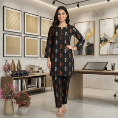 2 Piece – Cotton Digital Print Suit ( Design LS204)