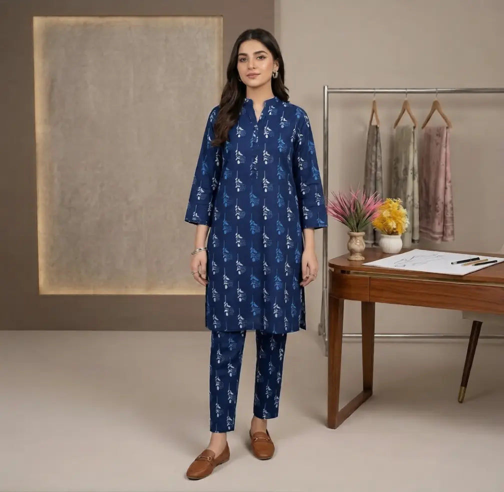 2 Piece LawnDigital  Print Suit Design LS201 – Stylish Ladies Outfit | Soft & Breathable Summer Wear