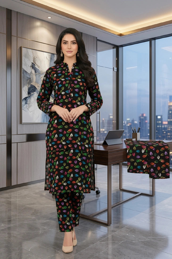 2 Piece LawnDigital  Print Suit Design LS197 – Stylish Ladies Summer Wear | Soft & Breathable Fabric