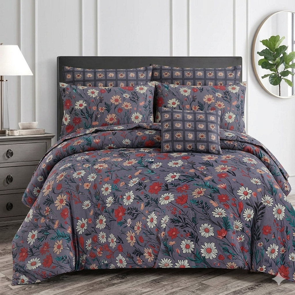 7 Pcs Comforter Set King Size Design KCC 00341