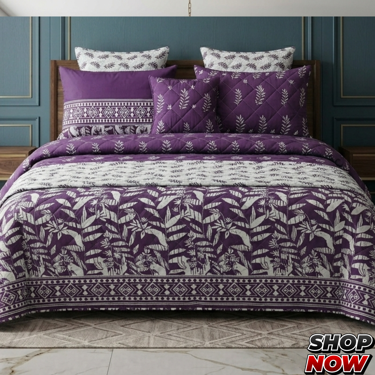 7 Pcs Comforter Set King Size Design KCC 00360
