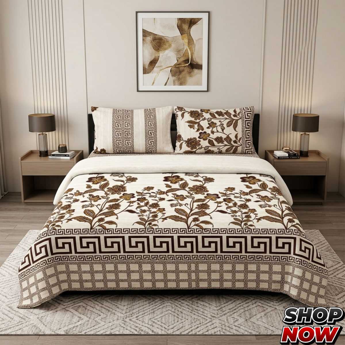 Cotton Satin King Size Bed Sheet STN 044