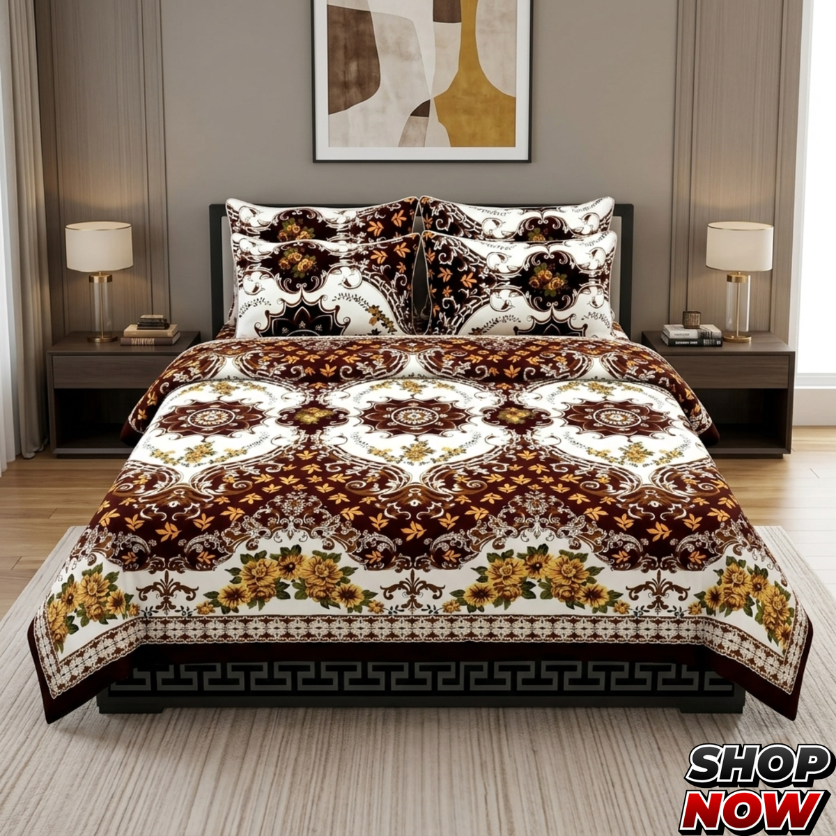 Cotton Satin King Size Bed Sheet STN 004