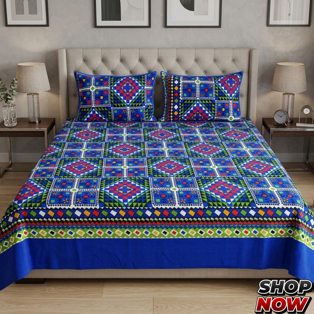 Cotton Satin King Size Bed Sheet STN 046