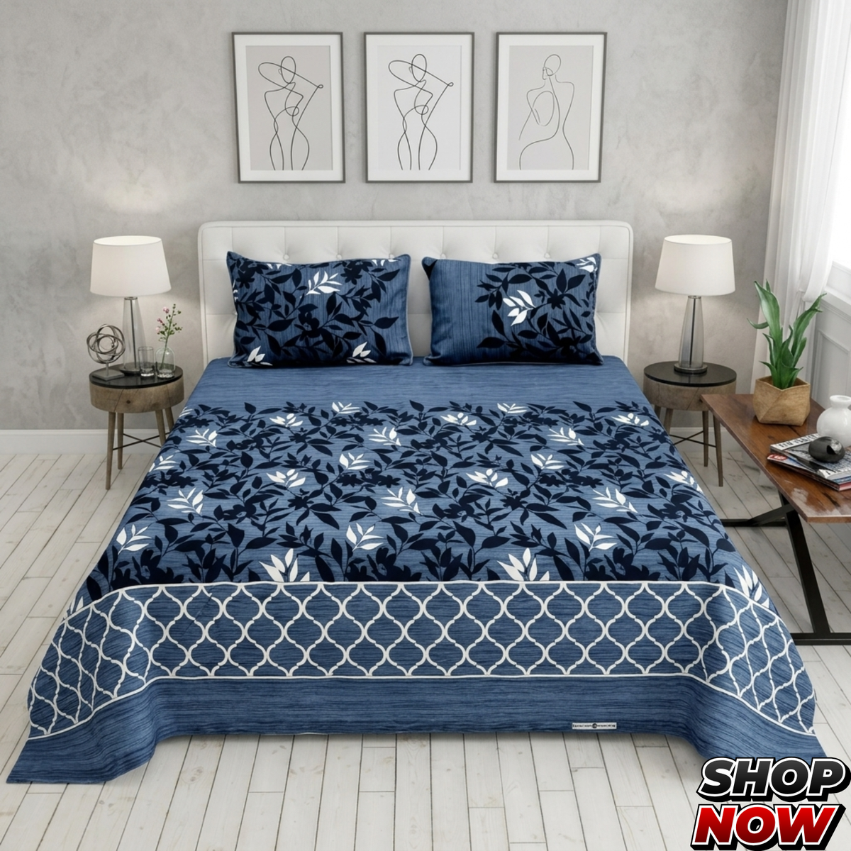 Cotton Satin King Size Bed Sheet STN 029