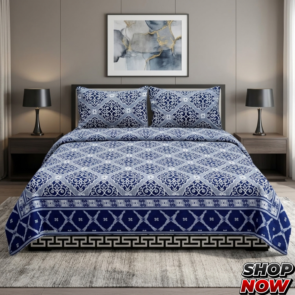 Cotton Satin King Size Bed Sheet STN 027