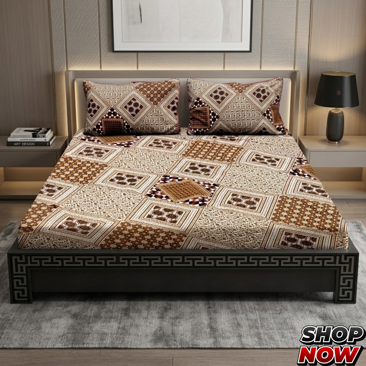 Cotton Satin King Size Bed Sheet STN 019