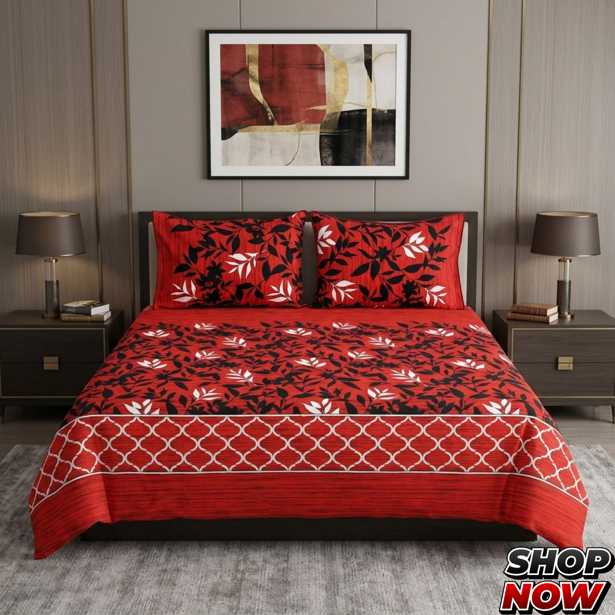 Cotton Satin King Size Bed Sheet STN 023