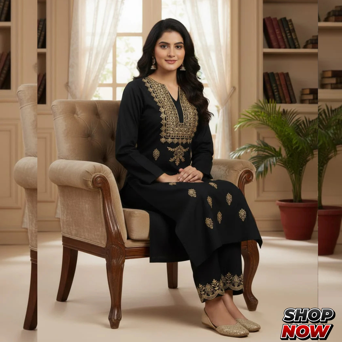 Embroidery Shirt sleeves and Trouser