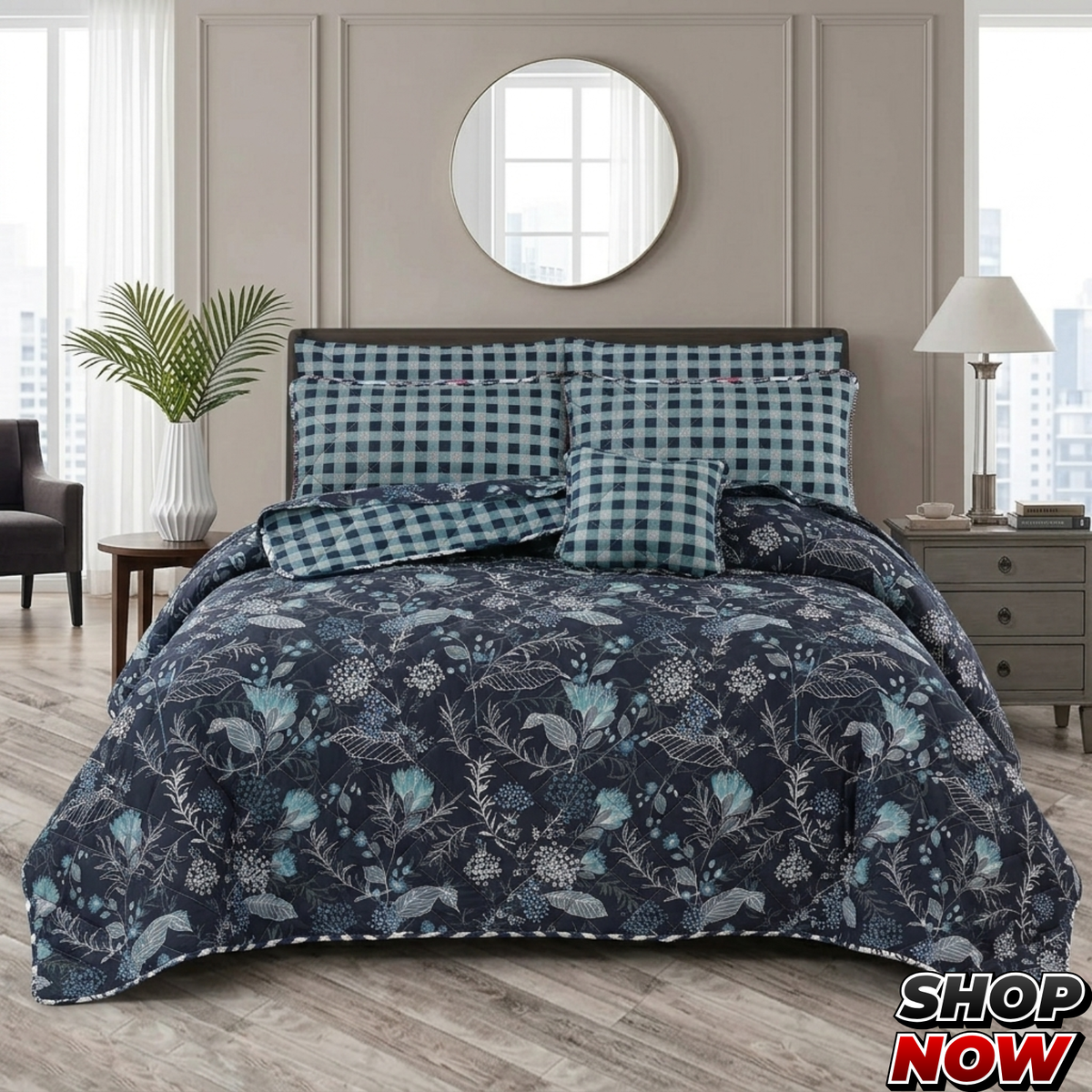7 Pcs Comforter Set King Size Design KCC 94