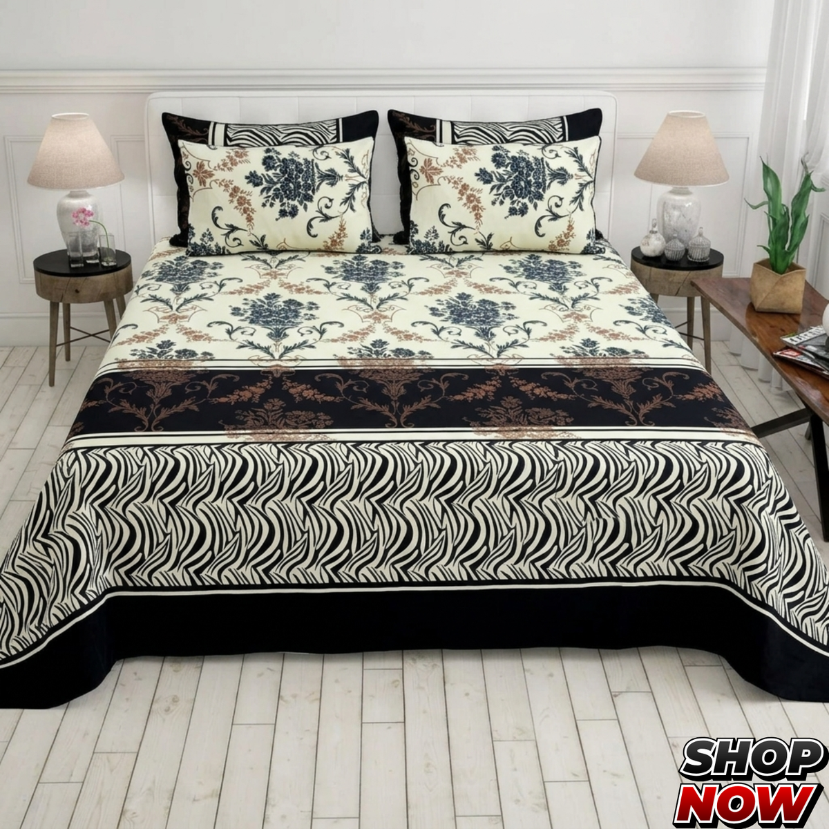 Cotton Satin King Size Bed Sheet STN 028