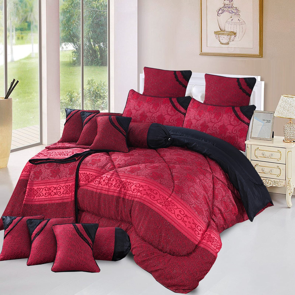 Luxury Filled Razai 14 PCS Bridal Set SHS-663