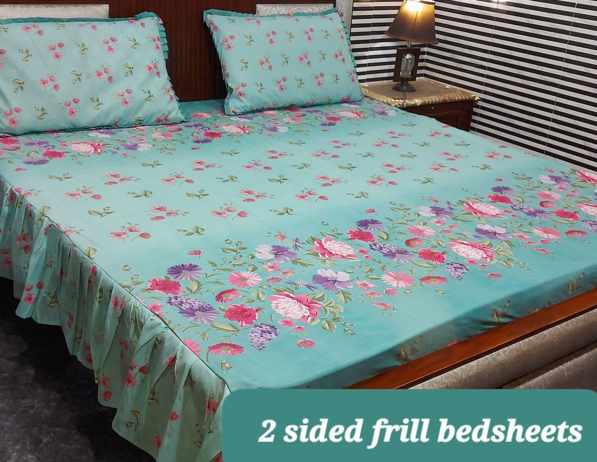 Frill King Size Bed Sheet Set 030