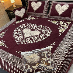 4Pc Velvet Jaquard Bedsheet VJD 029