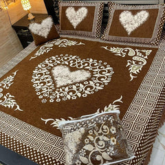 4Pc Velvet Jaquard Bedsheet VJD 024