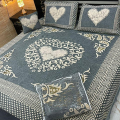 4Pc Velvet Jaquard Bedsheet VJD 023