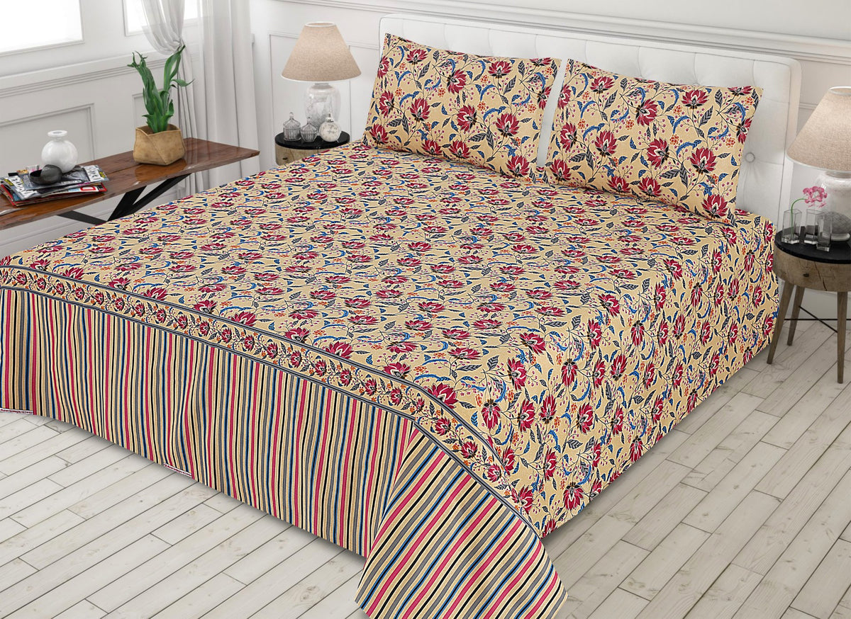 3 Pcs Cotton Bed sheet B 128