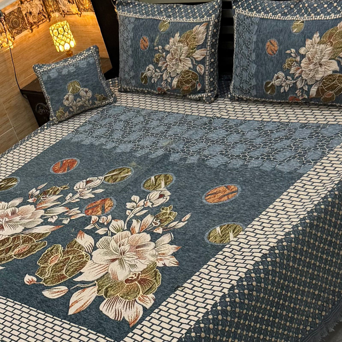 4Pc Velvet Jaquard Bedsheet VJD 045