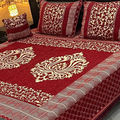 4Pc Velvet Jaquard Bedsheet VJD 044
