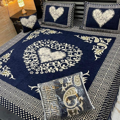4Pc Velvet Jaquard Bedsheet VJD 060