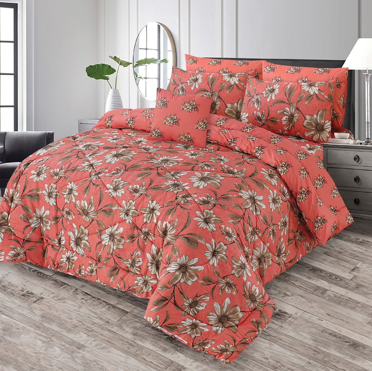 7 Pcs Comforter Set King Size Design KCC 00399