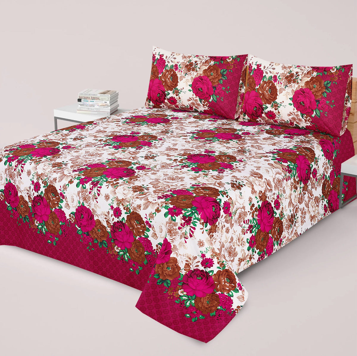 3PCS KING COTTON BED SHEET  B-806