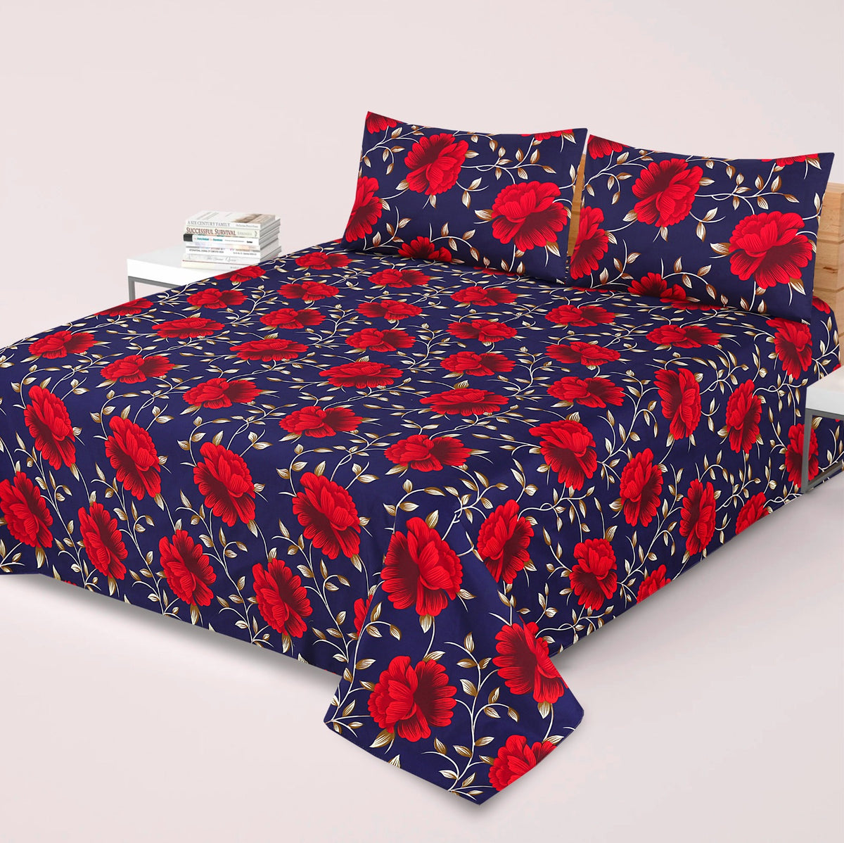 3PCS KING COTTON BED SHEET  B-804