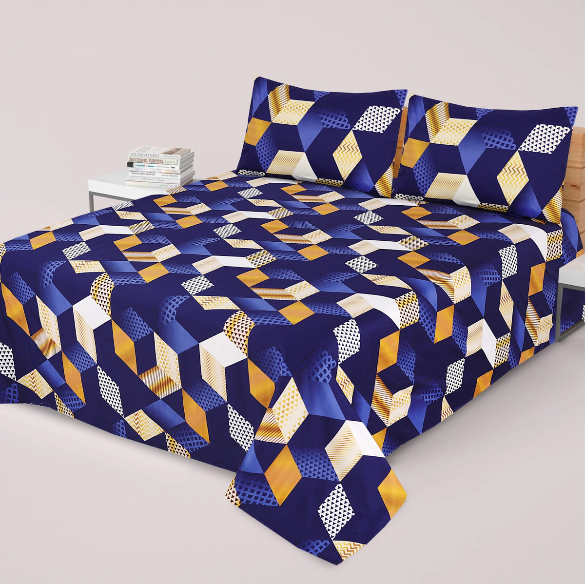 3PCS KING COTTON BED SHEET  B-818