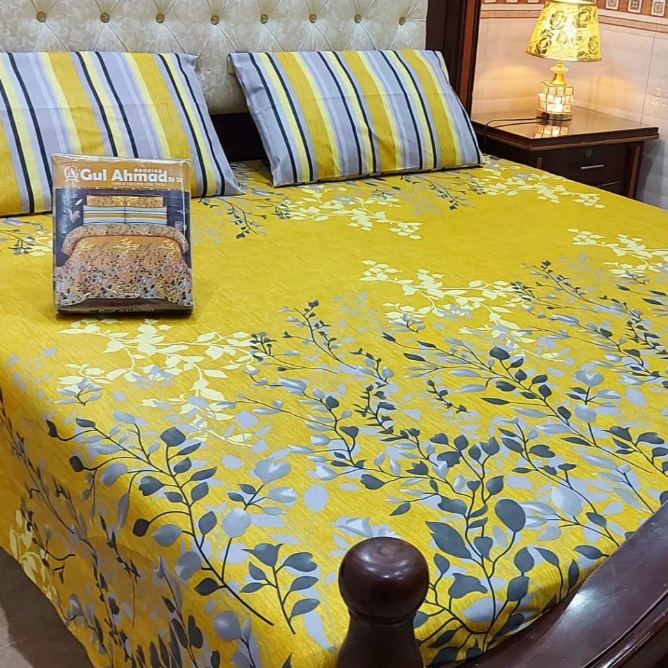 3PCS KING COTTON BED SHEET  B-821