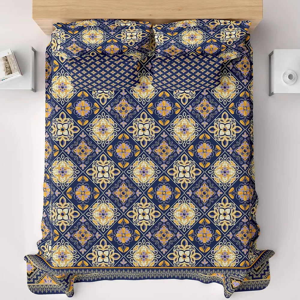 3PCS KING COTTON BED SHEET  B-823