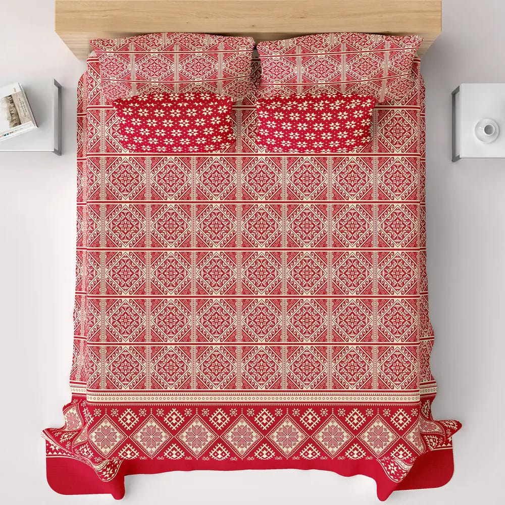 3PCS KING COTTON BED SHEET  B-824