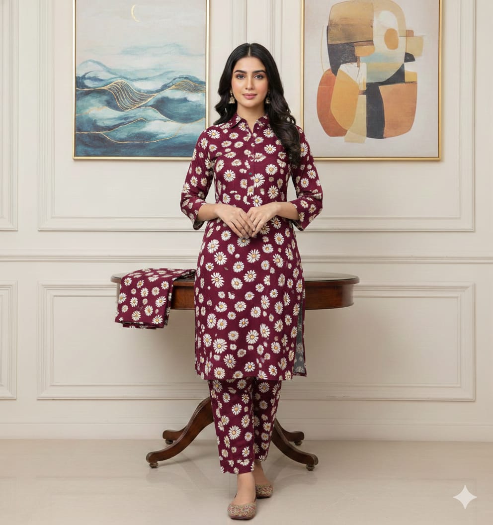 2 Piece  Lawn Digital Suit Design LS187