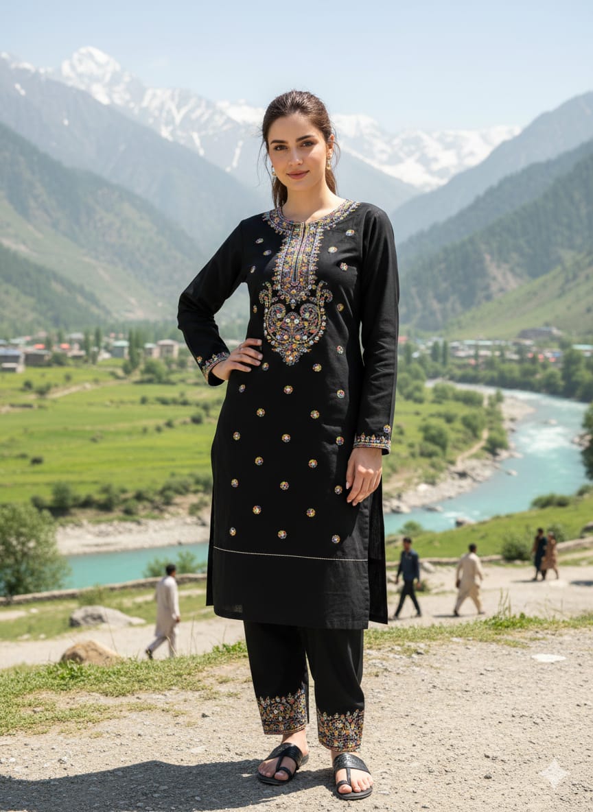 Embroidery Shirt sleeves and Trouser