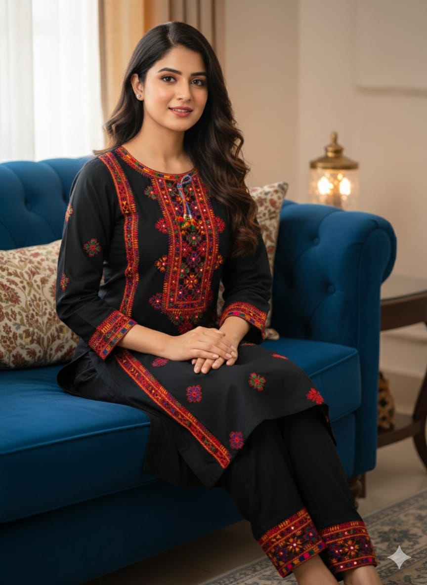 Embroidery Shirt sleeves and Trouser 52252