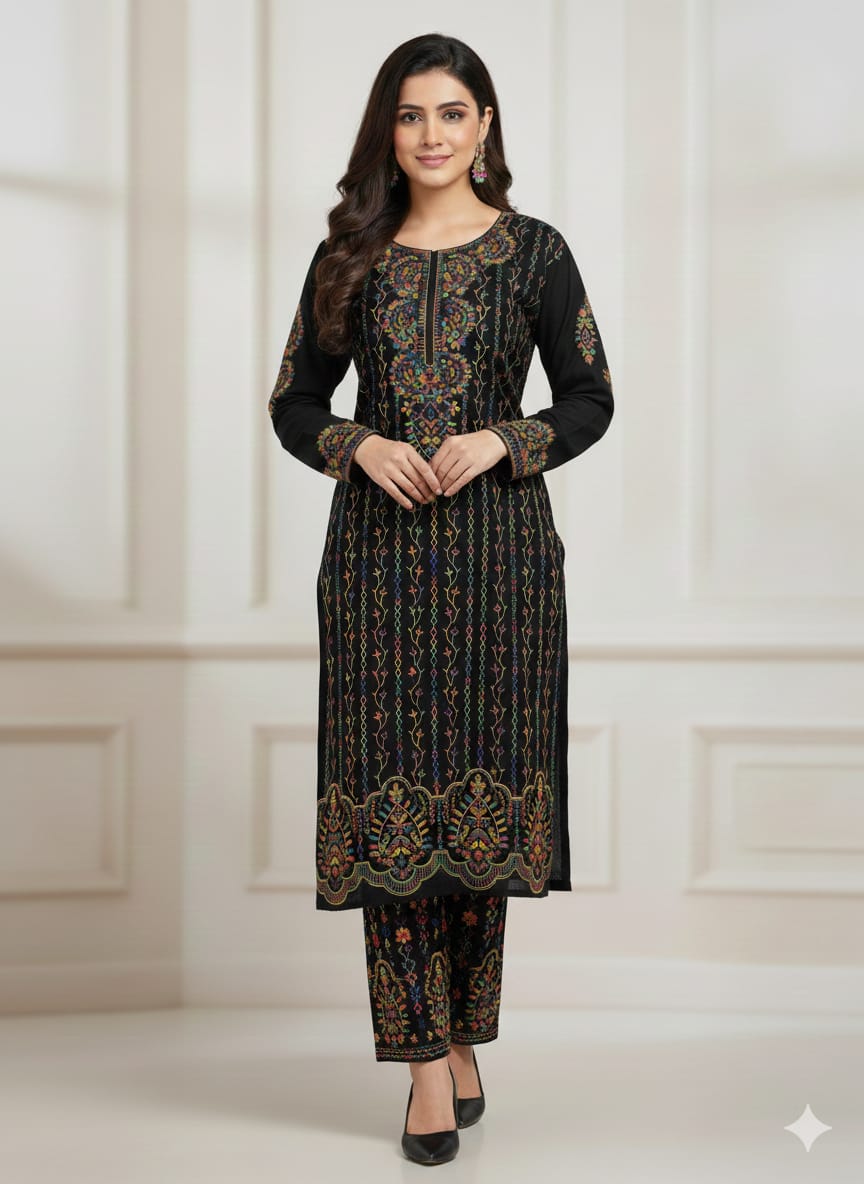 Embroidery Shirt sleeves and Trouser