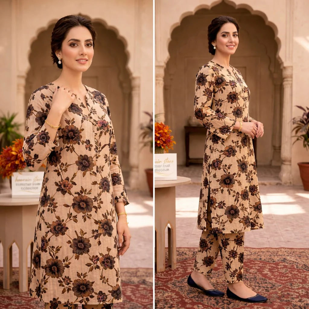 2 Piece LawnDigital  Print Suit Design LS218 – Stylish Ladies Summer Outfit | Soft & Breathable Fabric