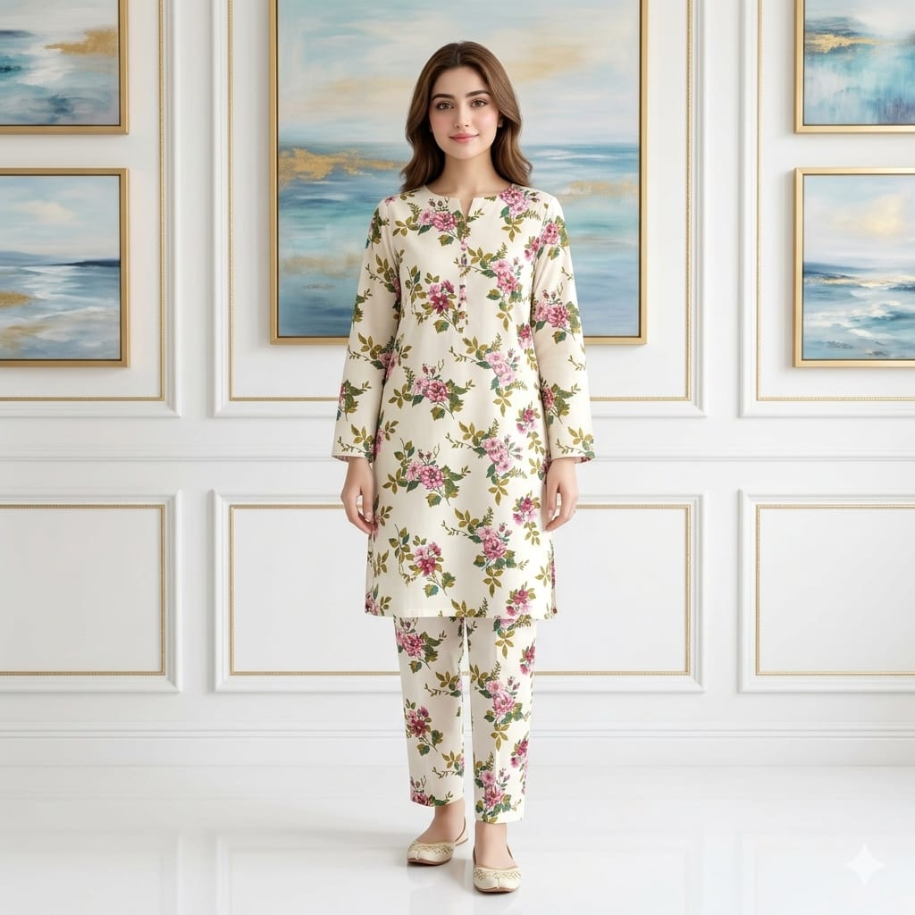 2 Piece  Lawn Digital Print Suit Design LS205