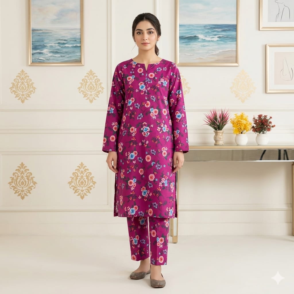 🌿 2 Piece Lawn Digital Print Suit Design LS653