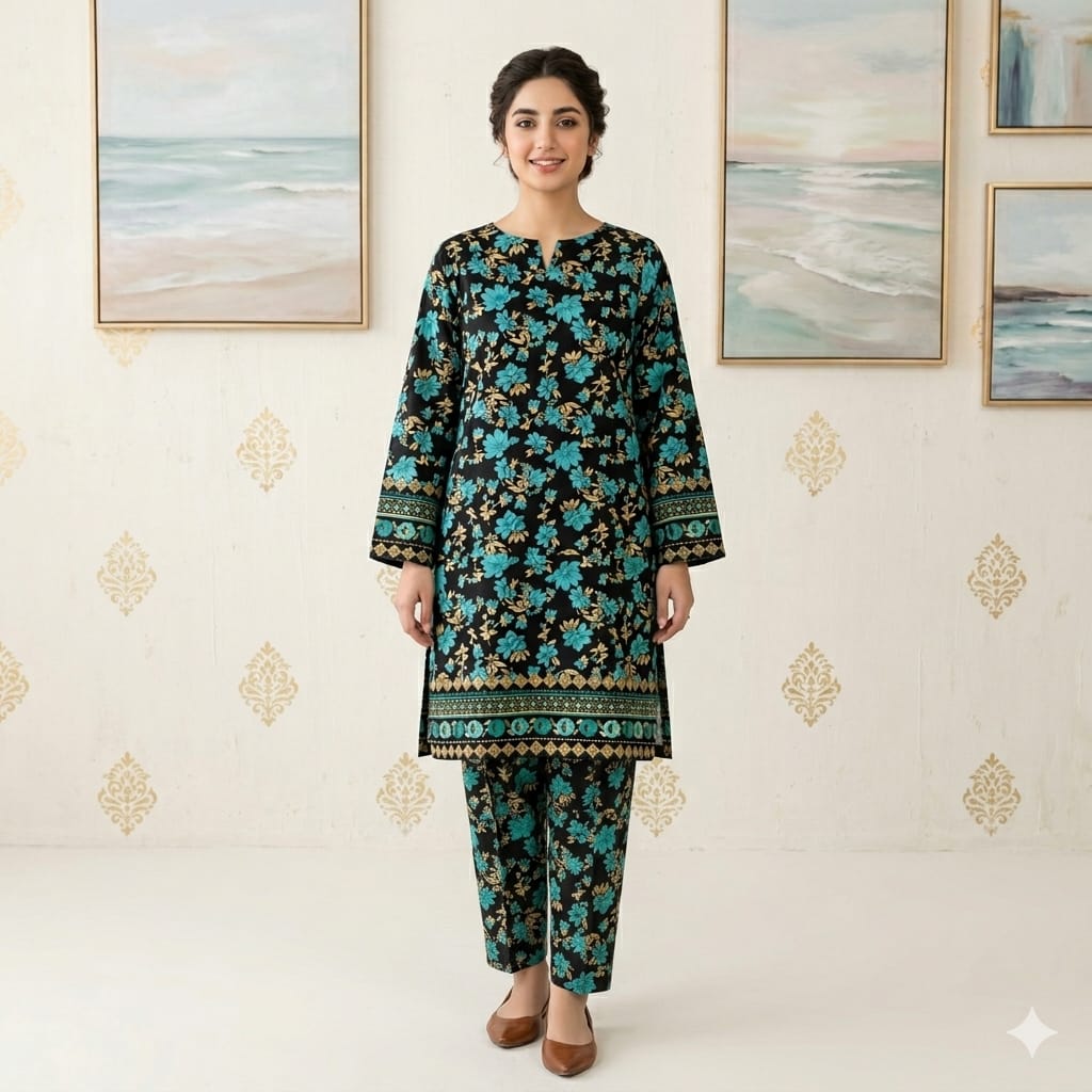 🌿 2 Piece Lawn Digital Print Suit Design LS656