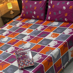 3PCS KING COTTON BED SHEET  B-840