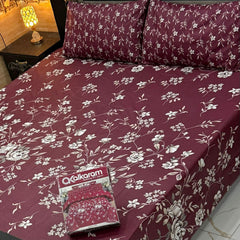 3PCS KING COTTON BED SHEET  B-843