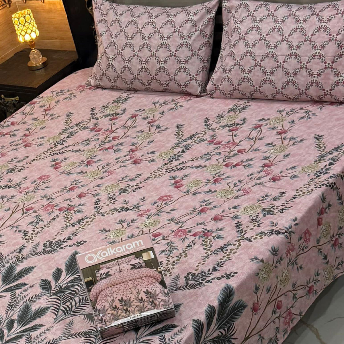 3PCS KING COTTON BED SHEET  B-847