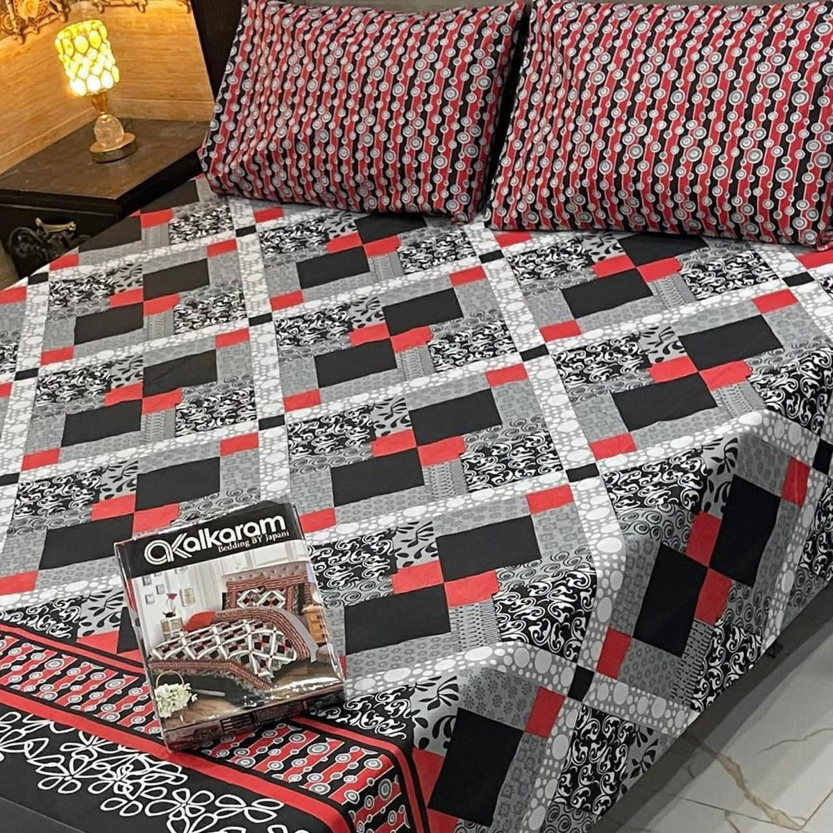 3PCS KING COTTON BED SHEET  B-849