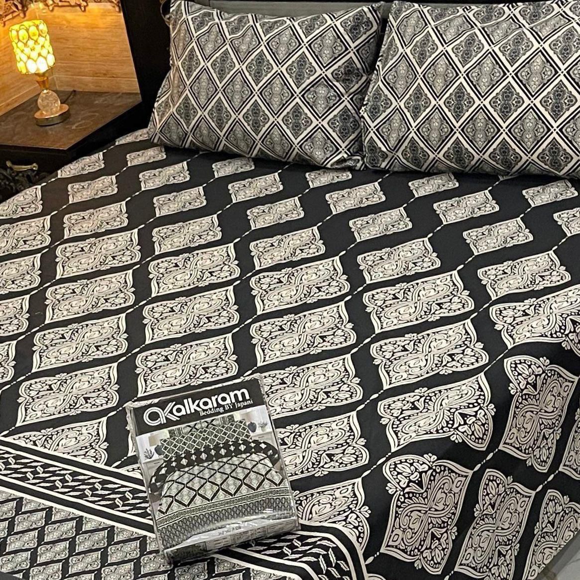 3PCS KING COTTON BED SHEET  B-857