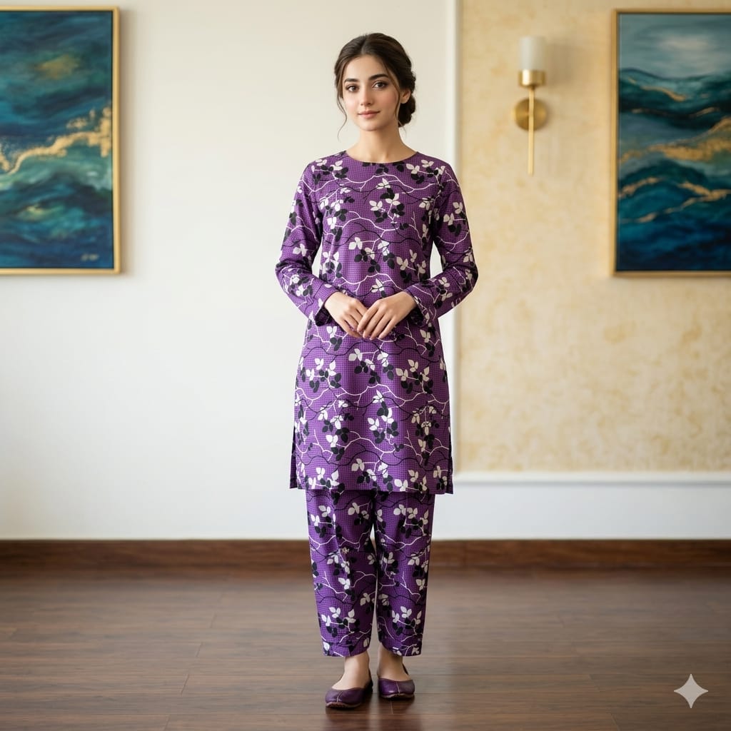 2 Piece  Lawn Digital Print Suit Design LS218