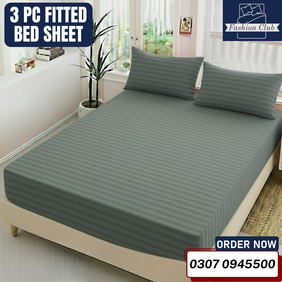3PC Fitted Sheet Set 78075